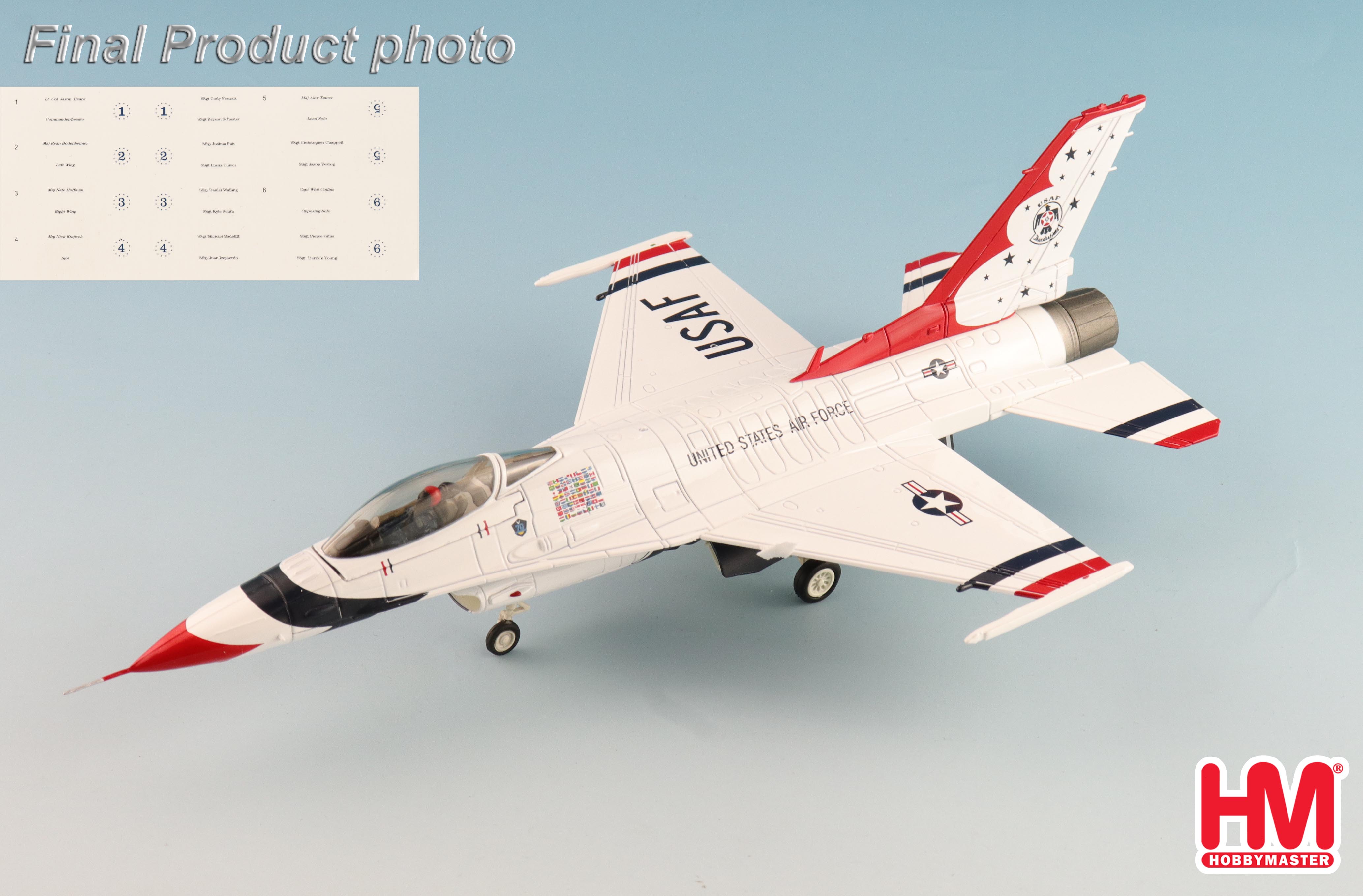 F-16C Thunderbirds USAF, RIAT 2017 (w/No.1 to No.6 decals)